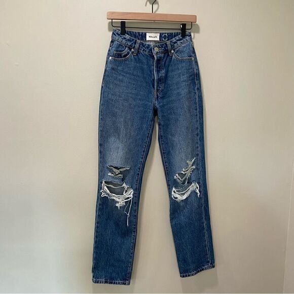 Rollas Classic Straight Distressed Jeans sz 24 - Picture 4 of 9
